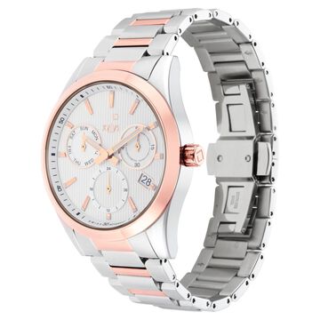 Xylys Swiss Multifunction Two Toned Stainless Steel Strap White Dial Watch For Men