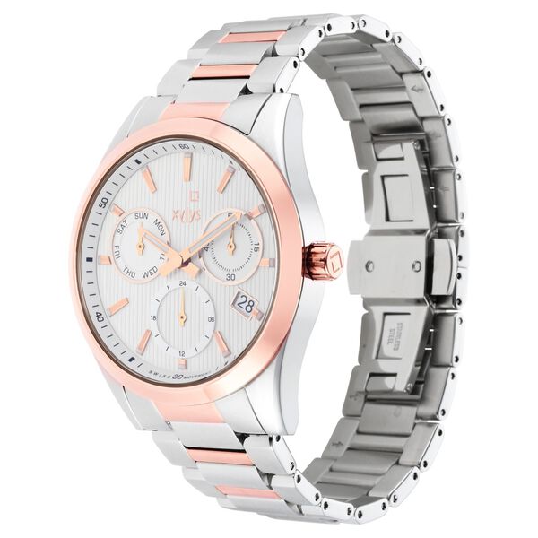 Xylys Swiss Multifunction Two Toned Stainless Steel Strap White Dial Watch For Men - image number 2