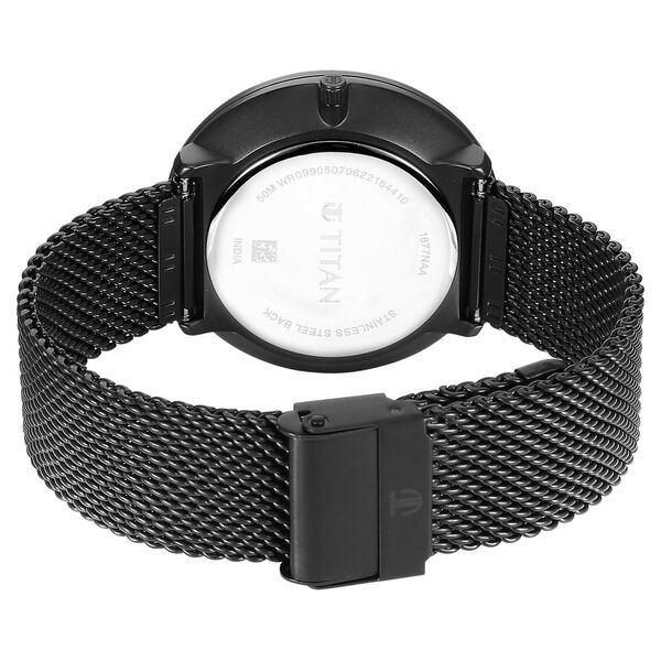 Titan Men's Slimline Multifunction Watch with Elegant Weave Strap - image number 5