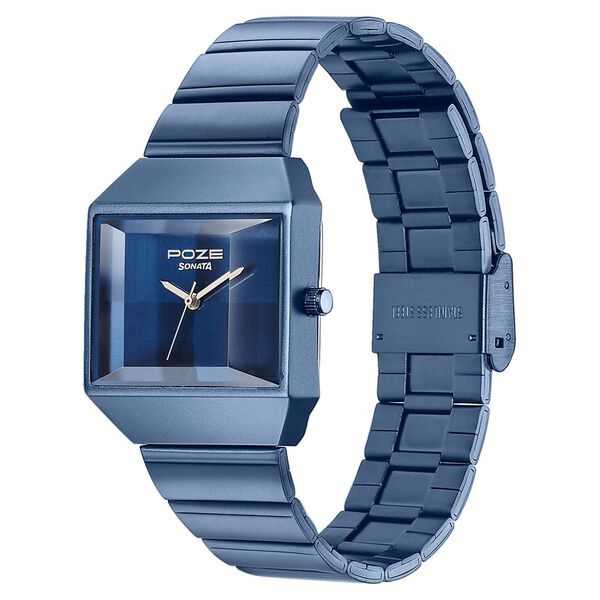 Poze By Sonata Quartz Analog Blue Dial Blue Stainless Steel Strap Watch - image number 4