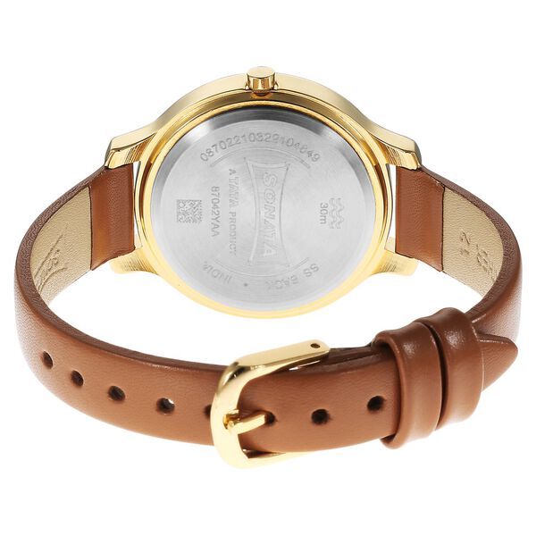 Sonata Gold Edit Green Dial Women Watch With Leather Strap - image number 3