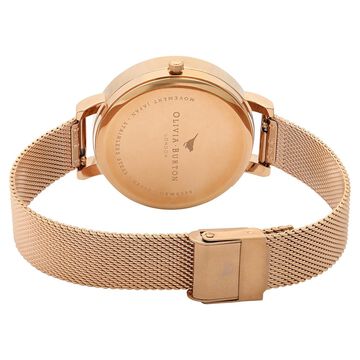 Olivia Burton Quartz Analog Pink Dial Stainless Steel Strap Watch for Women