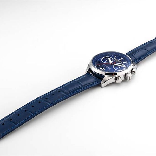 Roamer Gran Sportivo Quartz Chronograph With Date Blue Dial Silver Stainless Steel Strap Watch For Men - image number 5