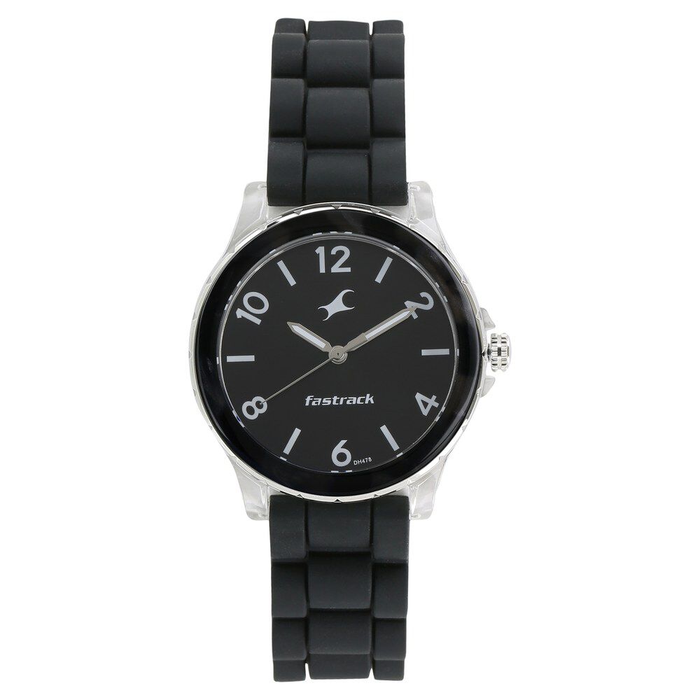 Buy Online Fastrack Trendies Quartz Analog Black Dial Silicone