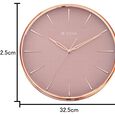 Titan Contemporary Rustic Pink Wall Clock in a Glossy Finish with a Textured Dial 32.5 x 32.5 cm (Medium) - image number 4