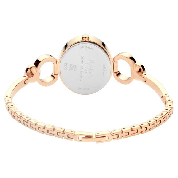 Titan Raga Viva Rose Gold Dial Analog with Day and Date Metal Strap Watch for Women - image number 4