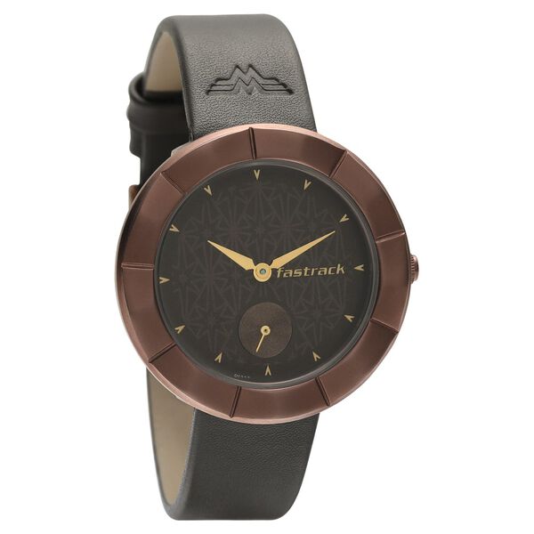 Fastrack Wonder Woman Quartz Analog Brown Dial Leather Strap Watch for Girls - image number 1