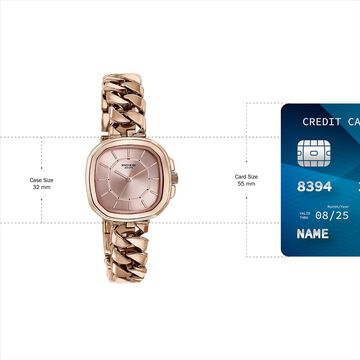 Sonata Poze Quartz Analog Rose Gold Dial Metal Strap Watch For Women