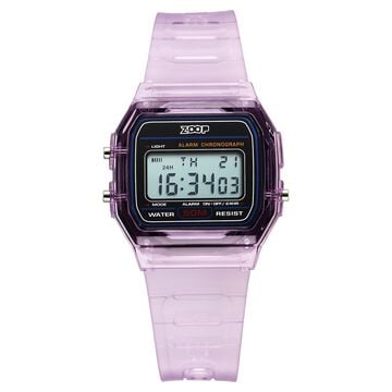 Zoop By Titan Clear Series Digital Dial Purple Plastic Strap Watch For Kids