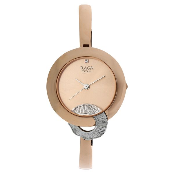 Titan Raga Espana Rose Gold Dial Women Watch With Metal Strap - image number 0