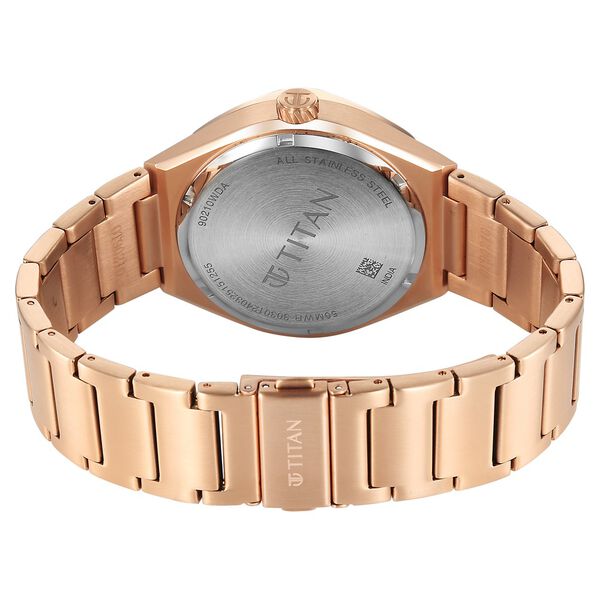 Titan Contour Analog with Small Second and White Dial Rose Gold Stainless Steel Strap Watch for Men - image number 6