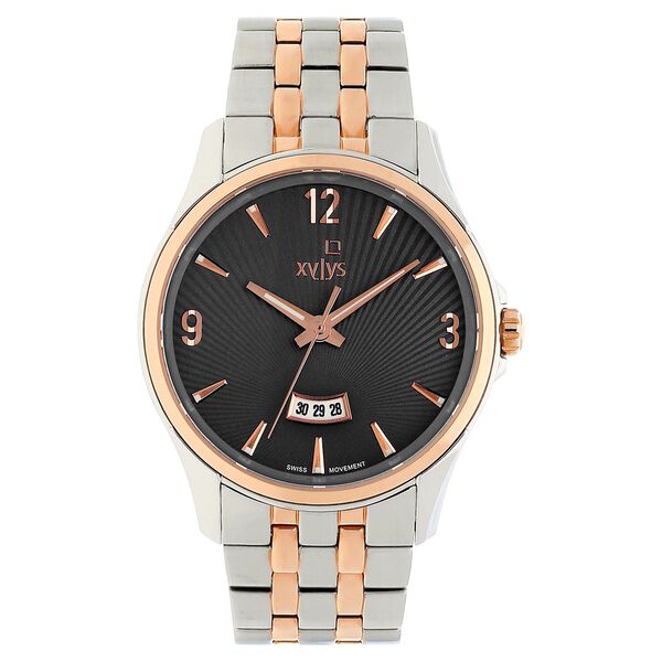 Xylys Quartz Analog with Date Grey Dial Two Toned Stainless Steel Strap Watch For Men - image number 0