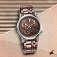 Fastrack Exuberant Quartz Analog Black Dial Metal Strap Watch for Guys