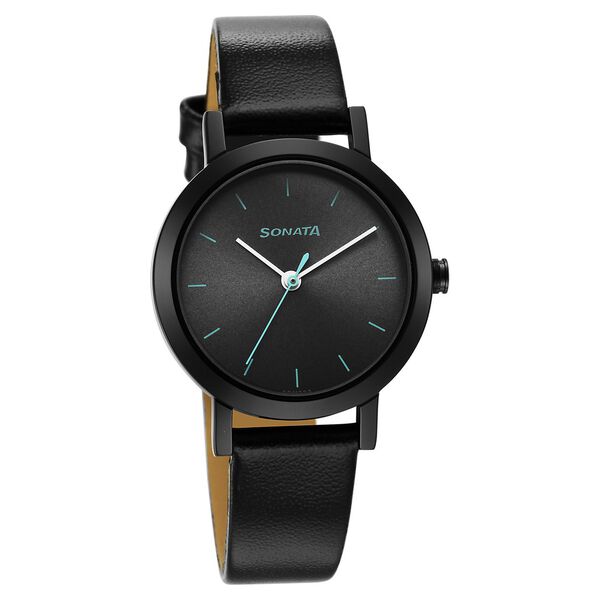 Sonata Essentials Grey Dial Leather Strap Watch for Women - image number 0
