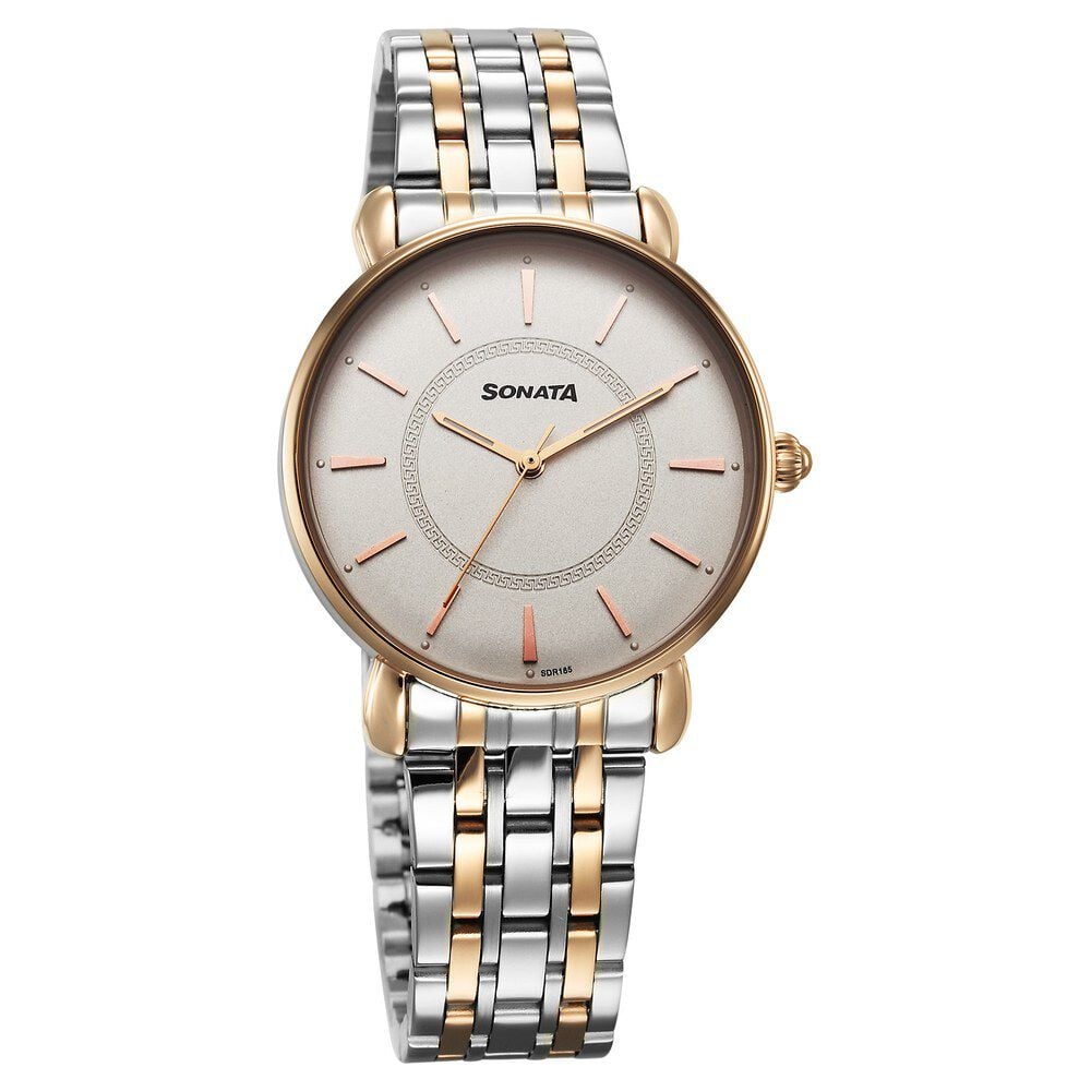 Sonata Wedding Quartz Analog Off White Dial Stainless Steel Strap Watch For Women-picture-28