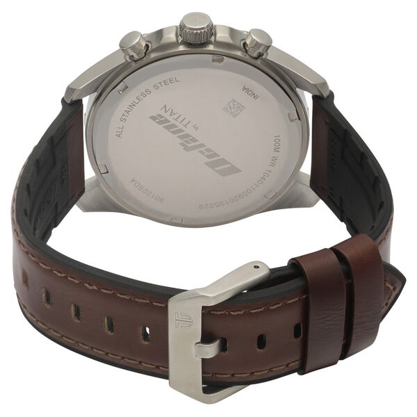 Titan Quartz Multifunction Silver Dial Silicone and Leather Strap watch for Men - image number 4