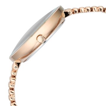 Vyb Iconique By Fastrack Quartz Analog White Dial Metal Strap Watch For Girls