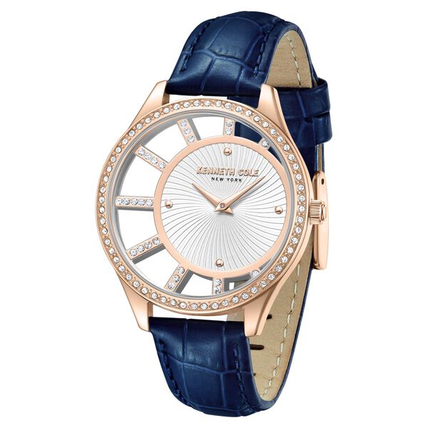 Kenneth Cole Quartz Analog Silver Dial Leather Strap Watch For Women - image number 1