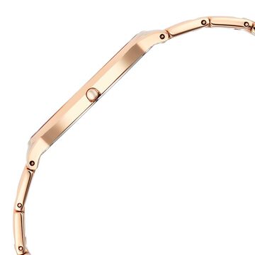 Titan Edge Metal Ladies Allure Quartz Analog Mother Of Pearl Round Shaped Dial Rose Gold Stainless Steel Strap Watch For Women