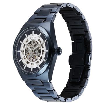 Titan Nexus Skeletal Automatic Analog with Blue Dial Blue Stainless Steel Strap Watch for Men