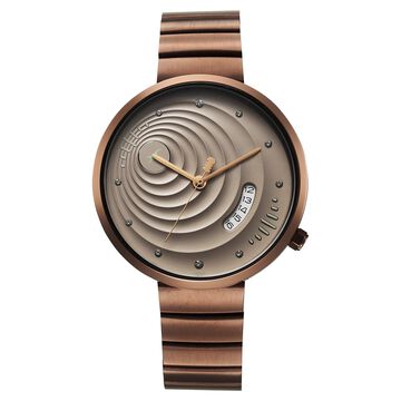 Fastrack Groove Quartz Analog with Date Beige Dial Girls Stainless Steel Watch