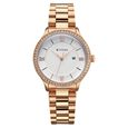 Titan Purple Prestige Quartz Analog with Date White Dial Rose Gold Stainless Steel Strap Watch For Women