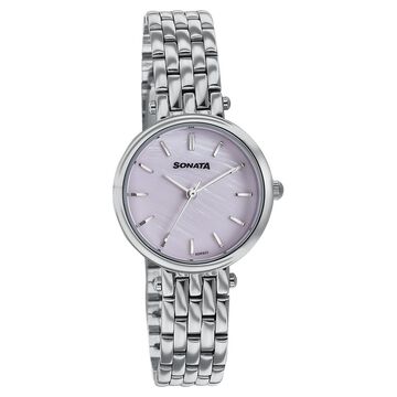Sonata Wedding Edit Quartz Analog Pink Dial Stainless Steel Strap Watch For Women