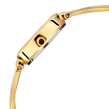 Titan Quartz Analog Silver Dial Golden Metal Strap Watch For Women