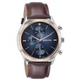 Sonata Festive Quartz Multifunction Blue Dial Brown Leather Strap Watch For Men - image number 1
