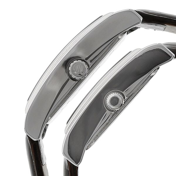 Titan Bandhan Silver Dial Analog with Day and Date Leather Strap Watch for Couple - image number 2