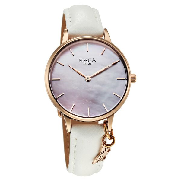 Titan Raga Showstopper Quartz Analog Mother Of Pearl Dial Metal Strap Watch For Women - image number 1