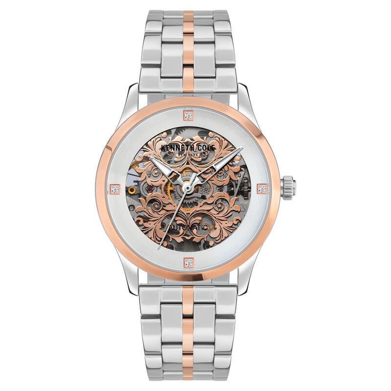 Kenneth Cole Automatic Silver Dial Stainless Steel Strap Watch for Women