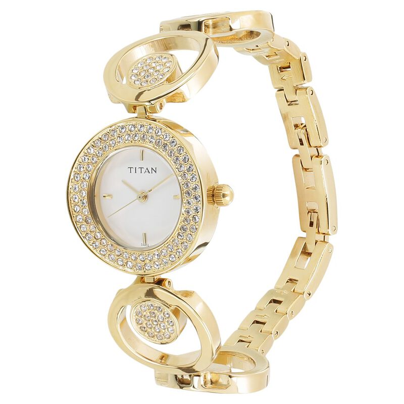 Titan Quartz Analog White Dial Metal Strap Watch for Women - image number 1