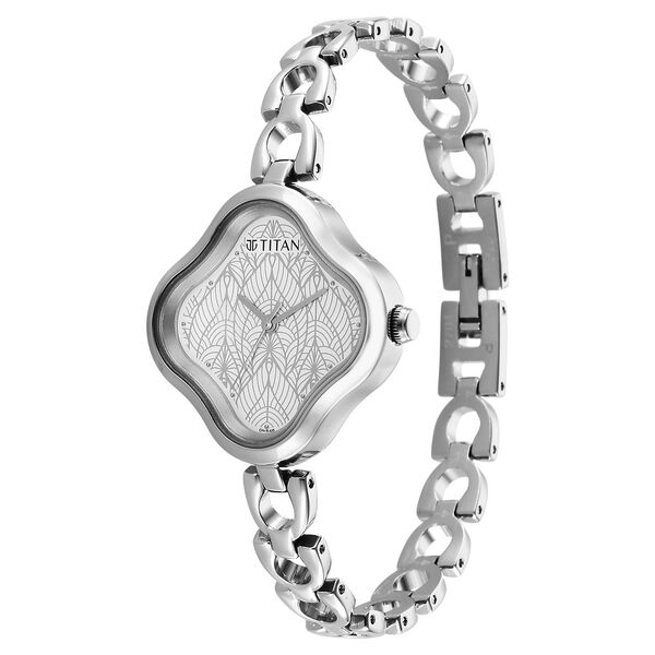 Titan Karishma White Dial Analog Metal Strap Watch for Women - image number 2