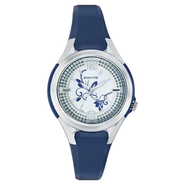 SF Quartz Analog White Dial Plastic Strap Watch for Women - image number 0