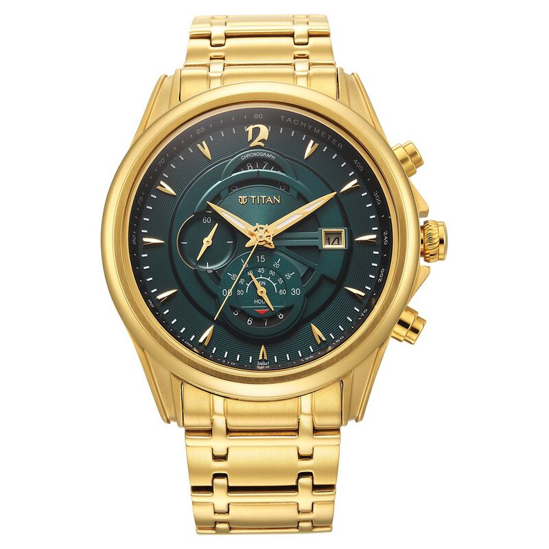 Titan Regalia Premium Green Chrono Stainless Steel Strap watch for Men - image number 2