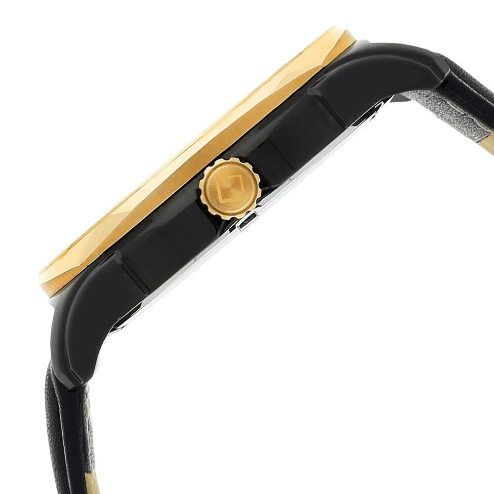 Buy Online Xylys Swiss Analog with Day Date Black Leather Strap