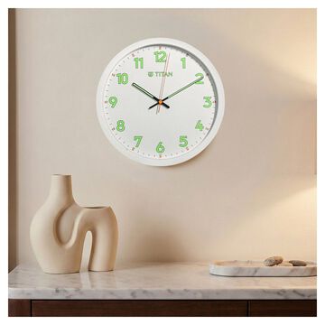 Titan Classic Wall Clock Quartz Analog White Dial Silent Sweep - 30 cm x 30 cm (Medium)