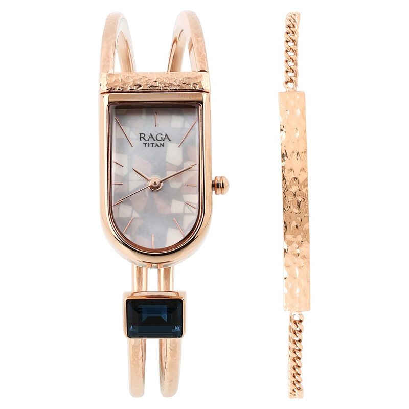 Titan Raga Espana Mother of Pearl Analog Metal Strap watch for Women