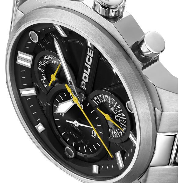 Police Quartz Multifunction Black Dial Silver Stainless Steel Strap Watch for Men - image number 3