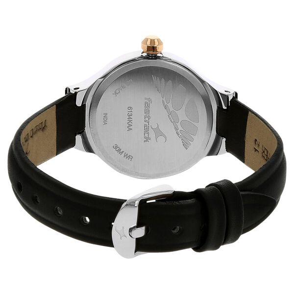 Fastrack Quartz Analog Black Dial Leather Strap Watch for Girls - image number 3