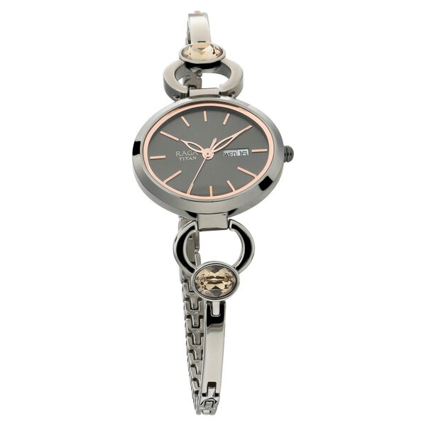 Titan Raga Viva Grey Dial Analog with Day and Date Metal Strap Watch for Women - image number 1