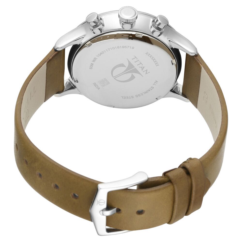 Buy Online Titan On Trend White Dial Quartz Multifunction Leather Strap watch for Men ns90102sl02 Titan
