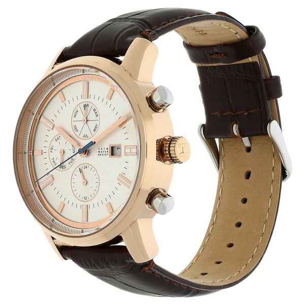 Tommy Hilfiger Quartz Multifunction Silver Dial Leather Strap Watch for Men - image number 2