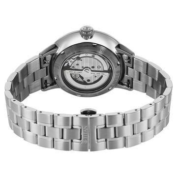 Titan Orbital Open Heart Automatic Analog with Black Dial Silver Stainless Steel Strap Watch for Men