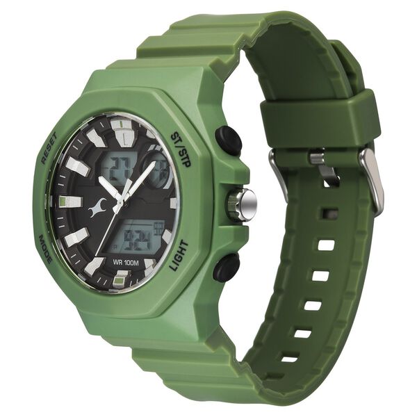 Buy Online Fastrack Streetstyle Quartz Digital Black Dial Green PU