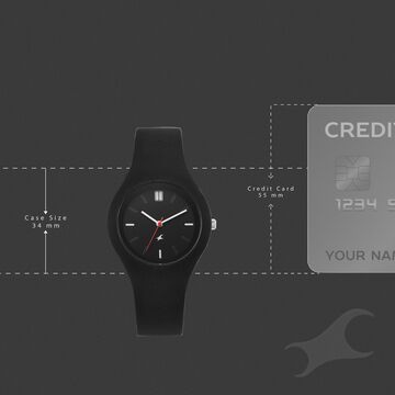 Fastrack Tweens Quartz Analog Black Dial Black Silicone Strap Watch