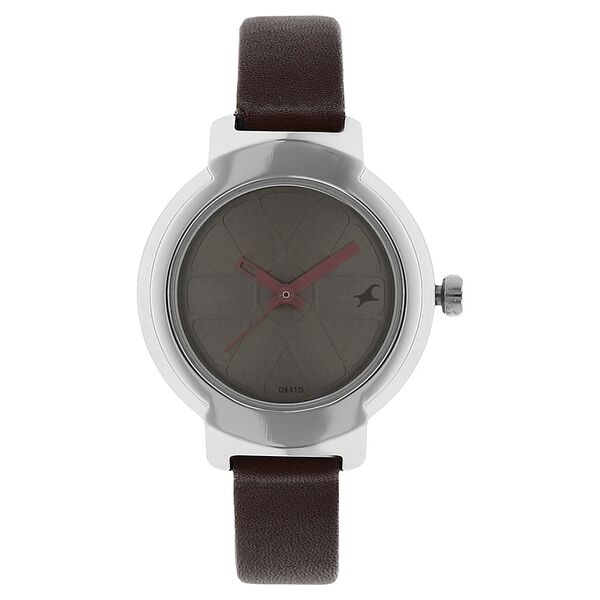 Fastrack Motorheads Quartz Analog Grey Dial Leather Strap Watch for Girls - image number 0