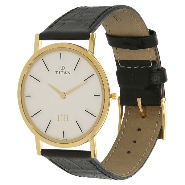 Titan Quartz Analog White Dial Leather Strap Watch for Men - image number 1