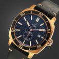 Xylys Quartz Analog Black Dial Black Leather Strap Watch For Men - image number 0